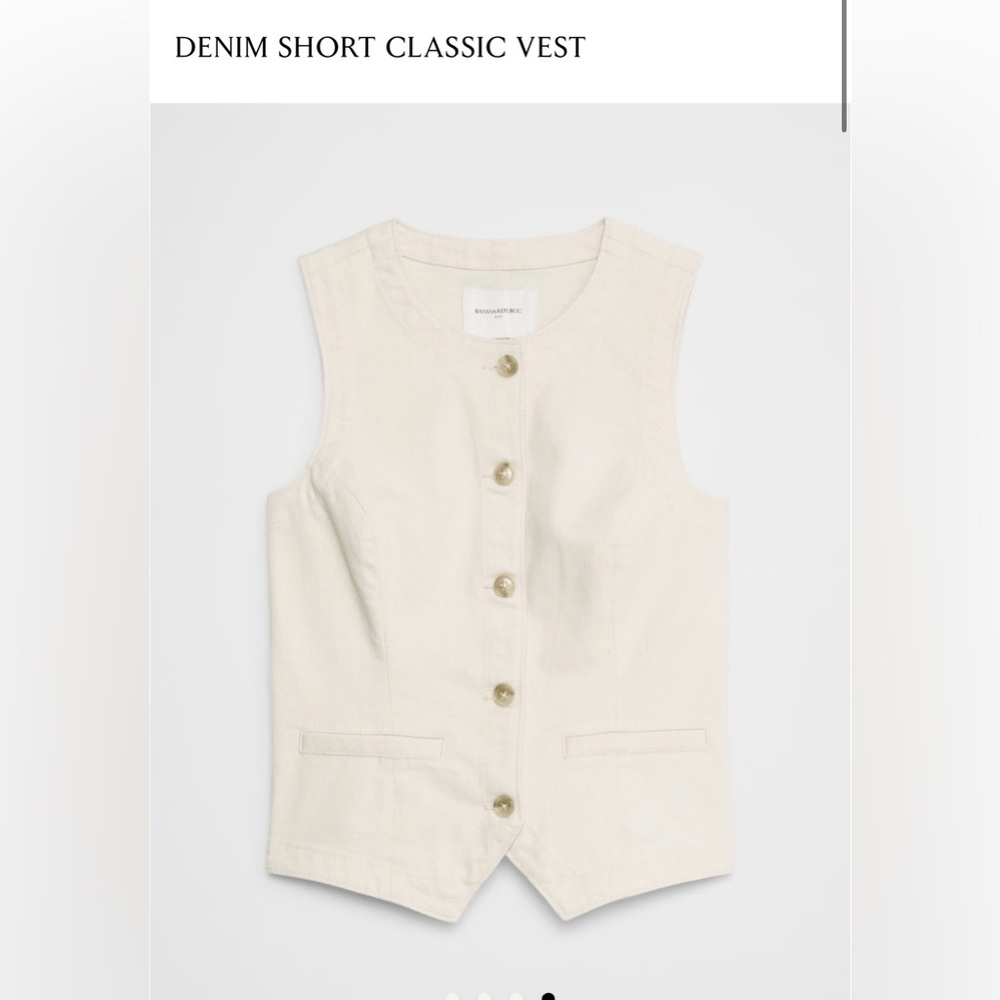 NWT Banana Republic Denim Short Classic Vest